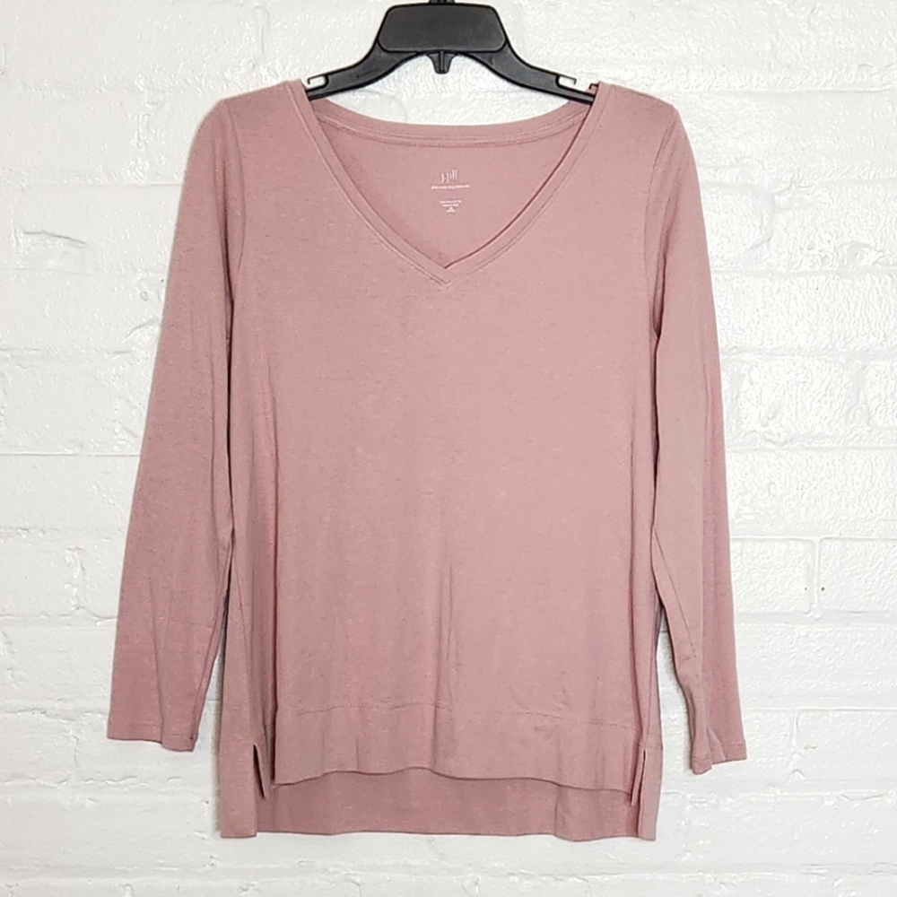 J. Jill Pima V-Neck High Low Top